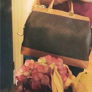 Auth Celine macadamia Boston bag